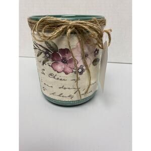 Green French Country Style Glass Canister Container Kitchen Storage Organization